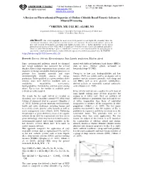 A Review on Electrochemical Properties of Choline Chloride Based Eutectic Solvent in Mineral Processing