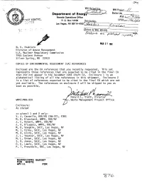 Copies of Environmental Assessment (EA) References