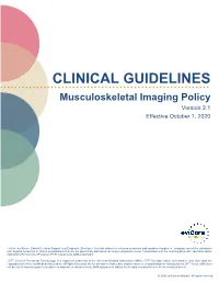 Evicore Musculoskeletal Imaging Guidelines
