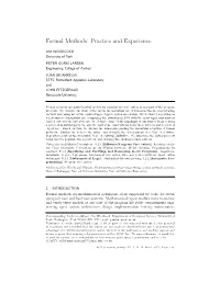 Formal Methods: Practice and Experience
