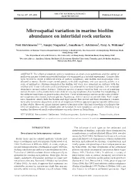 Microspatial Variation in Marine Biofilm Abundance on Intertidal Rock Surfaces