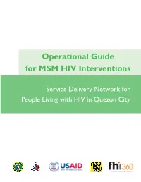 Operational Guide for MSM HIV Interventions
