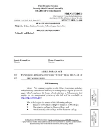 PREAMENDED This Unofficial Version Includes Committee Amendments Not Yet Adopted on Second Reading LLS NO