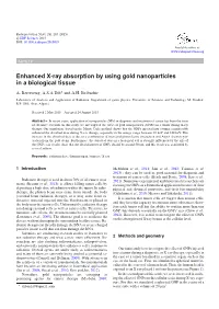Enhanced X-Ray Absorption by Using Gold Nanoparticles in a Biological Tissue
