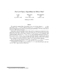 Fast Low-Space Algorithms for Subset Sum∗