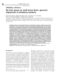 Genomic Signatures of Predatory Bacteria