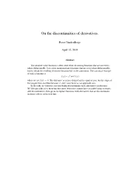 On the Discontinuities of Derivatives