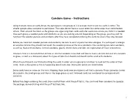 Condom Game - Instructions