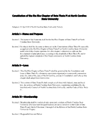 Constitution of the Eta Rho Chapter of Beta Theta Pi at North Carolina State University Article I—Name and Purpose Article II