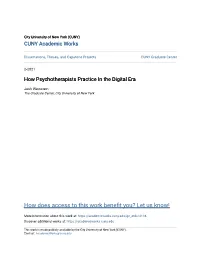 How Psychotherapists Practice in the Digital Era