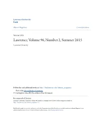 Lawrence, Volume 96, Number 2, Summer 2015 Lawrence University