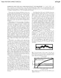 Origin of the Earth and Moon Conference 4075.Pdf