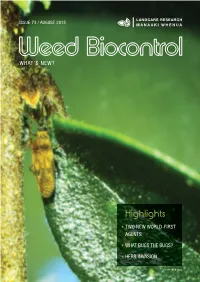 Weed Biocontrol WHAT’S NEW?