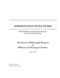 Dissertation Style Guide