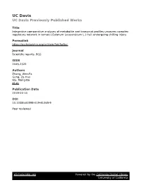 Integrative Comparative Analyses of Metabolite And
