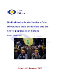 Iran, Hezbollah, and the Shi'ite Population in Europe