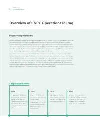 Overview of CNPC Operations in Iraq