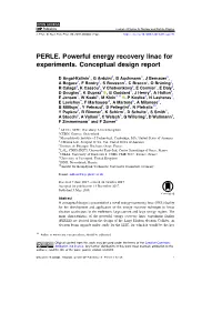 PERLE. Powerful Energy Recovery Linac for Experiments. Conceptual Design Report