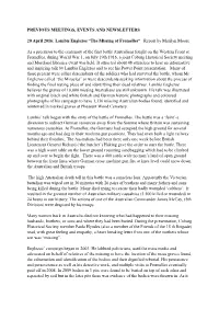 Previous Meetings, Events and Newsletters