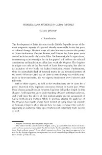 Problems and Audience in Cato's Origines Eleanor Jefferson* 1