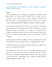 The Following Article on How Religions Use Water in Rituals Is Recommended Reading Especially for Week I