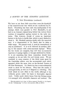A Survey of the Synoptic Question