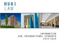 Information for International Students 2019/2020 Table of Content