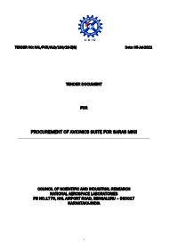 Procurement of Avionics Suite for Saras Mkii ______