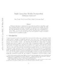 Simple, Linear-Time Modular Decomposition