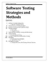 Software Testing Strategies and Methods CONTENTS