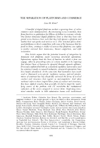The Separation of Platforms and Commerce