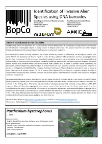 Identification of Invasive Alien Species Using DNA Barcodes
