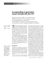 Incorporating a Geometric Mean Formula Into The