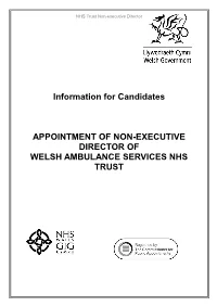 Information for Candidates APPOINTMENT of NON