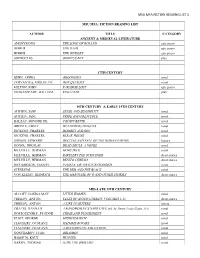 Msu Mfa Fiction Reading List 1