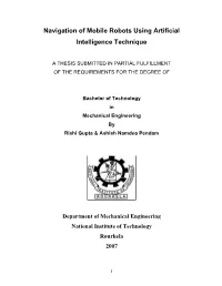 Navigation of Mobile Robots Using Artificial Intelligence Technique