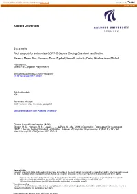 Aalborg Universitet Coccinelle Tool Support for Automated