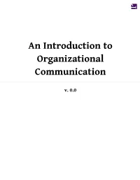 An Introduction to Organizational Communication