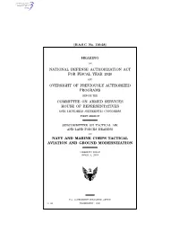 Hearing National Defense Authorization Act For