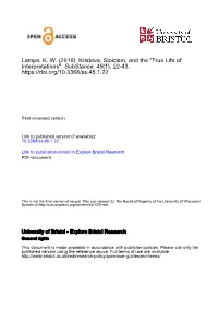 Kristeva Paper Submissible Substance Revised
