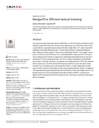 Mergedtrie: Efficient Textual Indexing