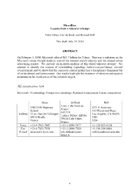 Microhoo: Lessons from a Takeover Attempt Nihat Aktas, Eric De Bodt