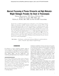 Aberrant Processing of Plasma Vitronectin and High