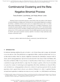 Combinatorial Clustering and the Beta Negative Binomial Process