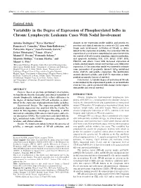 Variability in the Degree of Expression of Phosphorylated I B in Chronic