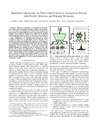 Variational Autoencoder for End-To-End Control of Autonomous Driving with Novelty Detection and Training De-Biasing
