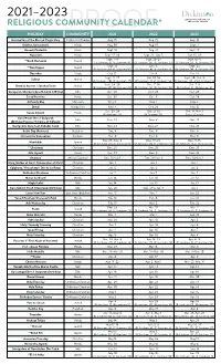 CSSJ Religious Community Calendar 2021-2023