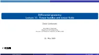 Differential Geometry Lecture 11: Tensor Bundles and Tensor Fields