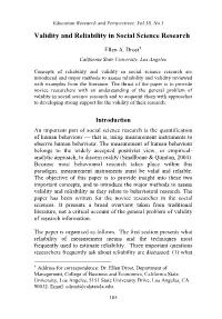 Validity and Reliability in Social Science Research
