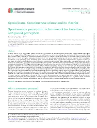 Consciousness Science and Its Theories Spontaneous Perception